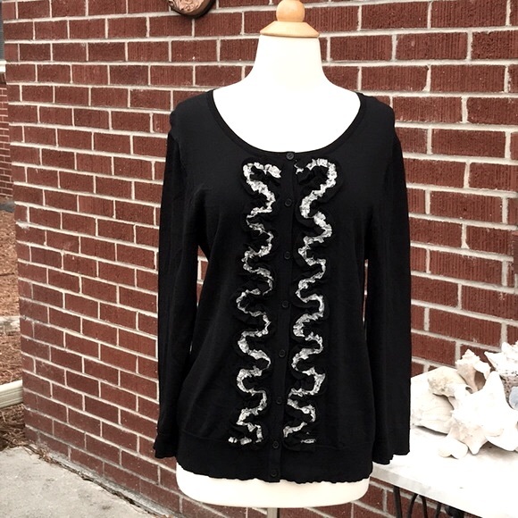 NWT Cable & Gauge Black Cardigan Sweater - Picture 1 of 11